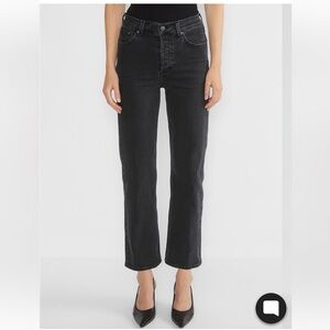 Aritzia High-Rise Straight Jeans in Black Wash